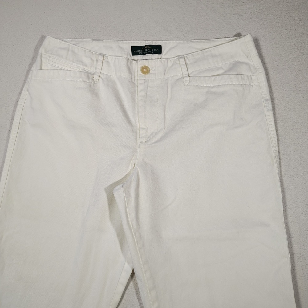 Lauren Ralph Lauren White Cotton Nautical Capri Women Size 12 Anchor Tag - Picture 2 of 16